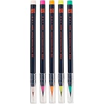 Amazon | あかしや 筆ペン 極細毛筆 彩 ThinLINE neon 蛍光5色